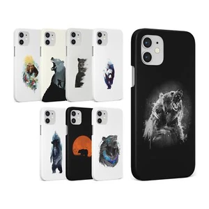 CASE FOR IPHONE 16 15 14 13 12 11 SE 8 HARD PHONE COVER BEAR WILD BEAST GRIZZLY - Picture 1 of 10