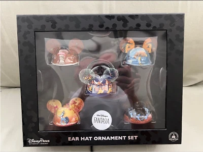 Disney Parks Fantasia Ears Hat Ornament Set of 5 NEW - Image 1 of 3