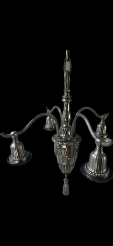 Antique Bradley and Hubbard  Victorian Brass - Nickel Plated Chandelier Cover
