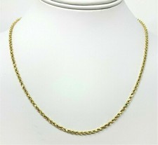  10K Solid Yellow Gold Necklace Gold Rope Chain 16" 18" 20" 22" 24" 26" 28" 30"