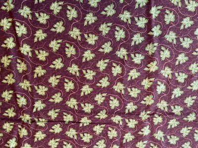PLAIN FANCY FABRIC~Stonehill~DONNA WILDER~2009~BROWN VINES GREEN LEAVES~3 YDS~ - Image 1 of 3