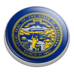 Nebraska State Flag Golfing Premium Metal Golf Ball Marker - Picture 1 of 3