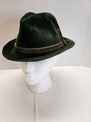 Miesbacher Velourhutfabrik, Otto Koch, Koch Velour Talla 55, 6 7/8 Vintage Verde Foto 1 de 4