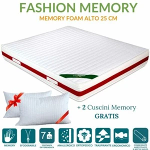 Matelas Orthopédique en Mousse à Mémoire de forme H 25 cm avec Oreillers Gratuit - Foto 1 di 40