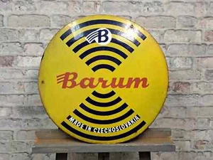 BARUM Enamel Sign ø 19.1" (48.5cm) Nice Rare Old Vintage Collector Original Sign - Picture 1 of 4