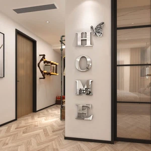Home Wall Decor Letter Signs Acrylic Mirror Wall Stickers Wall Decorations for L - Picture 1 of 12