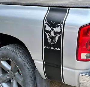 Calcomanías para Dodge Ram 1500 gráficos calavera rayas vinilo 4x4 plataforma trasera carreras rayas - Imagen 1 de 8