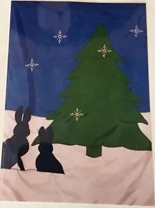 Markante Designs Fahnen von You Muster immergrüner Baum Hase Sterne Winter - Bild 1 von 3