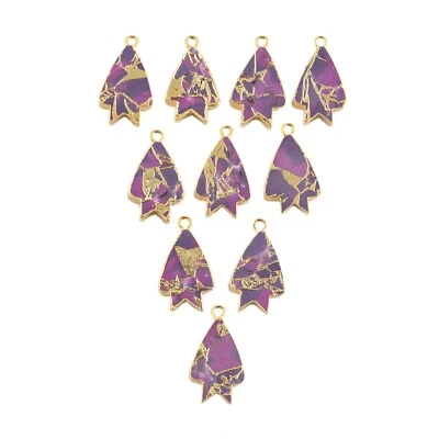 Purple Copper Turquoise 24k Gold Plated DIY Making Supply Connectors Lot 10 Pcs - Image 1 of 3