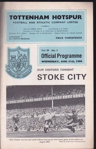 Tottenham 1966/67 Hotspur V Stoke City 31-08-1966 División 1 - Imagen 1 de 1