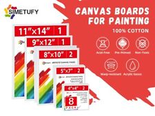Simetufy 8 Pack Canvas Boards for Painting Multi-Size Paint Canvas Panels Set...