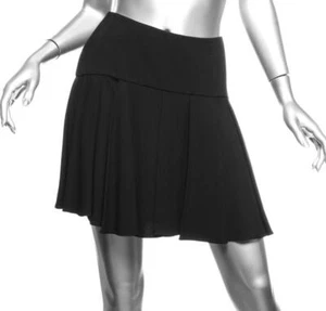 SAINT LAURENT Womens Black Pleated Trumpet Short Mini Skirt FR40 US8 M NEW - Picture 1 of 4