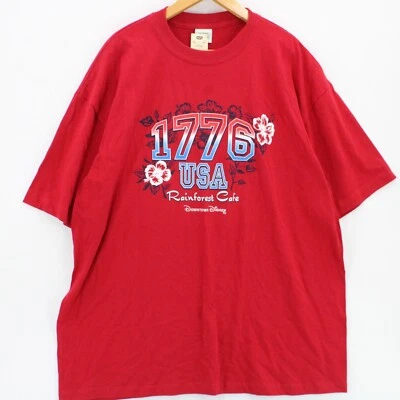 Camisa De Colección Rainforest Café X Downtown Disney Hombres Roja Manga Corta EE. UU. 2XL Foto 1 de 4