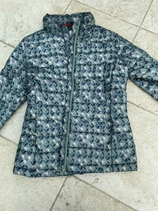 ladies WHITE STUFF pattered puffer jacket UK 12 Green - Picture 1 of 10