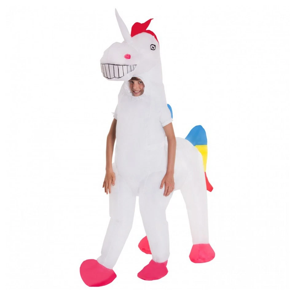 Disfraz de unicornio inflable gigante para niños niños niñas Halloween paseo en traje Foto 1 de 4