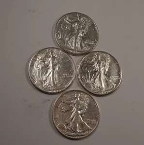 1939+1942-D+1944-D+1946-S Walking Liberty Half Dollar Set/Lot * Choice AU *XH423 - Picture 1 of 2