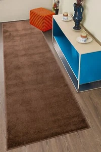 Alfombra de corredor beige oscuro lavable antideslizante tamaño personalizado pila suave - Imagen 1 de 3