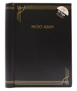 Black - 8 x 6 inch Self Adhesive Photo Album 80 Pages Bookbound