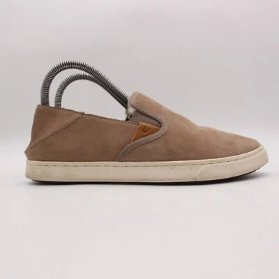 Mocasines forrados de piel de oveja OluKai Pehuea para mujer 8 zapatos sin cordones de cuero marrón Foto 1 de 4