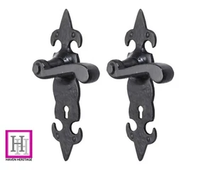 Old Hill Ironworks Fulbrook Suite 210 mm x 57 mm Hebelschlossgriffe, schwarz antik - Bild 1 von 5