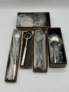 Martini set MCM barware Italy, Vtg. Neiman Marcus, Silver Plate, 5 piece, unused - Picture 1 of 15