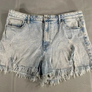 Celebrity Pink 35W Distressed Denim Cutoff Shorts Light Wash Fray Hem Jean - Picture 1 of 12