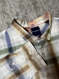 Tommy Bahama 3XLT Plaid Mens Long-Sleeve Shirt Linen Cotton Blend lightweight - Picture 1 of 11