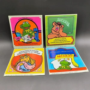 Hallmark Muppets Vintage 1980 Lot 4 große Aufkleber Abziehbilder Kermit Fozzie Piggy - Bild 1 von 5