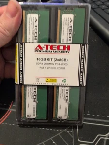 A-TECH 16GB KIT 1Rx4 PC4-2666V PC4-21300 DDR4 2666MHz 1.2V ECC RDIMM RAM 2x8GB - Picture 1 of 5
