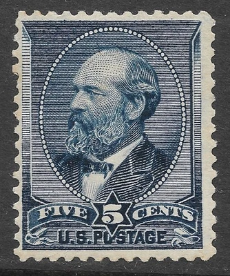 MNH Scott #216**  1888 James Garfield 5c Postage Stamp, cv $675 - Image 1 of 3