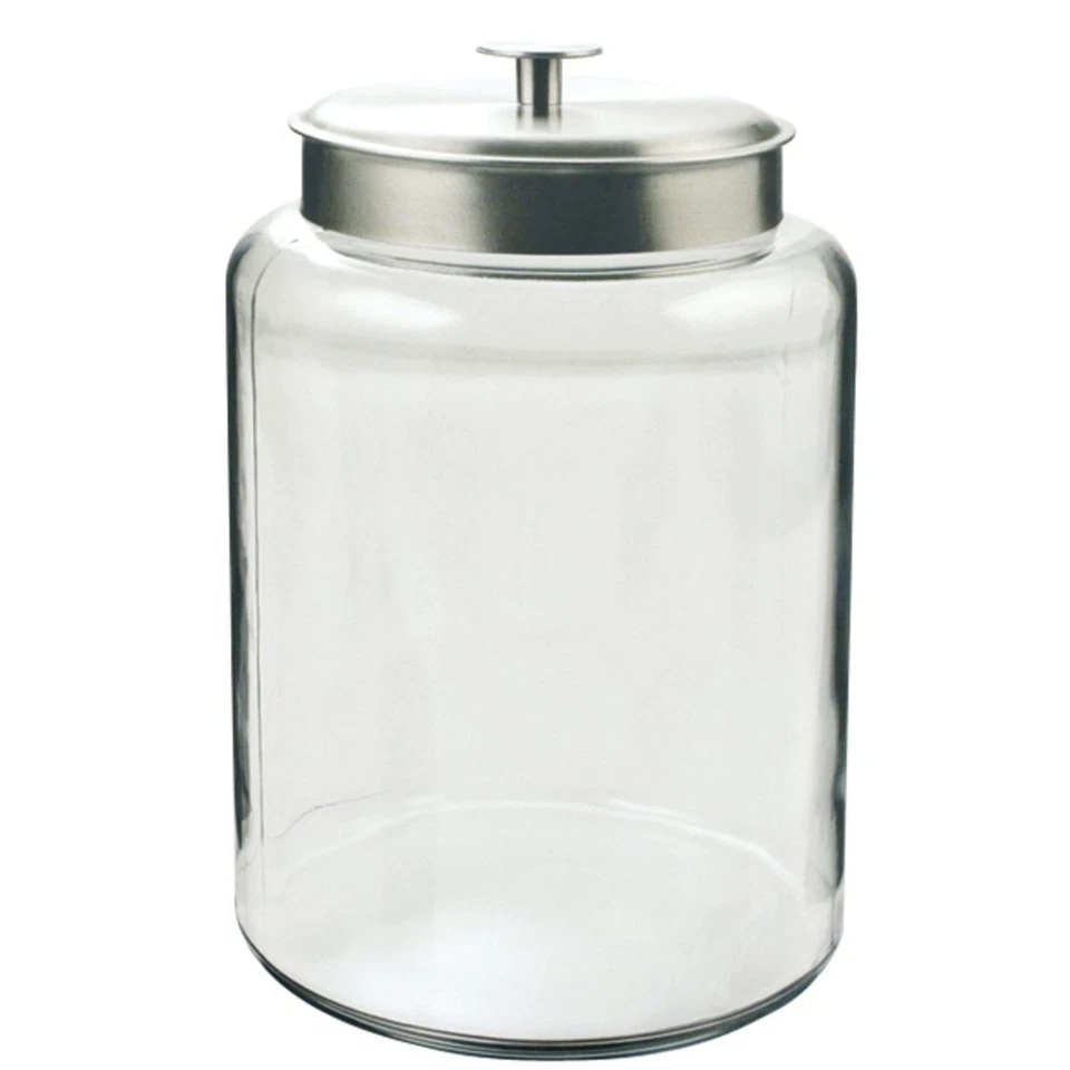 Anchor Hocking? 2.5 gal Glass Montana Jar With Aluminum Lid - 8 1/2"Dia x 13 - Image 1 of 4
