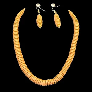 Taos Pueblo Micaceous Clay bead Necklace & earrings by Eric Marcus - Picture 1 of 3