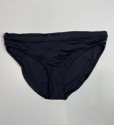 NEW KENNETH COLE Womens Black Side Ruched Bikini Swim Bottom Size Large - Image 1 of 3