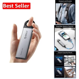 Rugged 1TB External SSD with 1050MB/s Speed - USB C & A 2 in 1 Cable Included - Picture 1 of 10