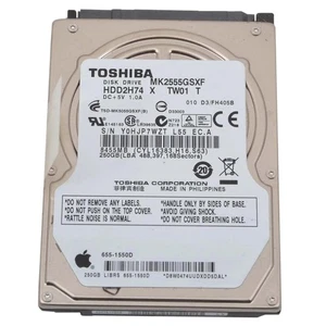 Hard Disk 250GB Toshiba SATA 2,5 " MK2555GSXF Internal Notebook Laptop PC Disc - Picture 1 of 2
