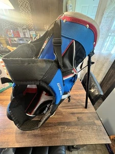 Top Flight Junior Golf Bag w/ Stand Harness Shoulder Strap 22” Blue Red White - Picture 1 of 14
