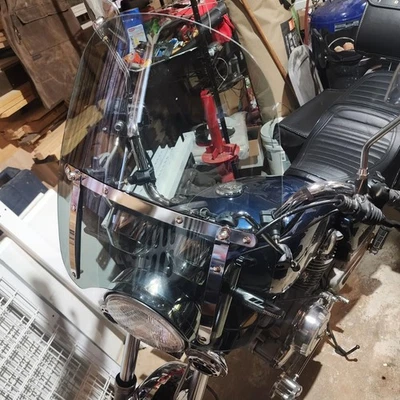 Manillar Smoke Large 18"x16" parabrisas 7/8"" 1"" para Yamaha Virago XV250 XV750 Foto 1 de 4