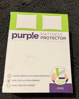 Protector de colchón resistente al agua de bolsillo profundo para colchón púrpura tamaño king Foto 1 de 3