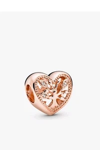 Authentic Pandora ROSE™ Openwork Family Tree Heart Charm 788826C01 - Picture 1 of 6