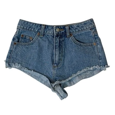 Y2K Topshop джинсовой ткани Jean микро женщин шорты размер 4 Kiri потертый кромки Daisy Dukes - Изображение 1 из 3