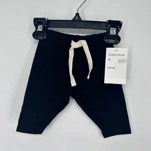 Nordstrom Baby Pull On Core Rib Leggings Pants Elastic Waist Black Newborn NWT - Picture 1 of 3