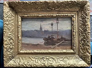 FRENCH impressionist oil painting Sighed And Dated 1906 Stunning Frame Vintage - Picture 1 of 5