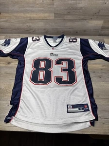 Mens S Reebok NFL On Field New England Patriots Wes Welker #83 White Jersey - Picture 1 of 7
