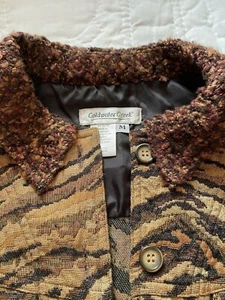 Coldwater Creek Tiger Print Vest Size M Button Up - Not Lined - Picture 1 of 12