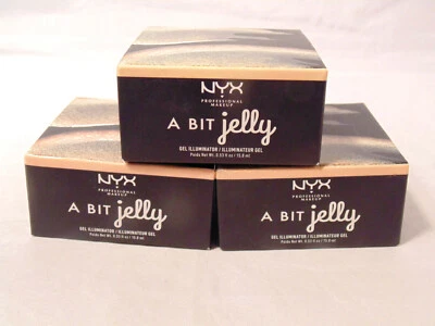 3x NYX A Bit Jelly Gel Illuminator Luminous Lot Gold Net Wt 0.53 fl oz / 15.8 ml - Image 1 of 4