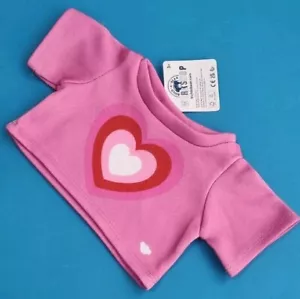 BUILD A BEAR Pink Hart Jumper Sweater OUTFIT CLOTHES Valentines BNWT - Picture 1 of 6