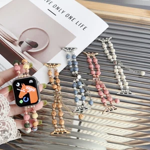 Adjustable Beaded Bracelet Watch Band Strap For Apple Watch Ultra 2 9 8 7 6 5 4 - Picture 1 of 22