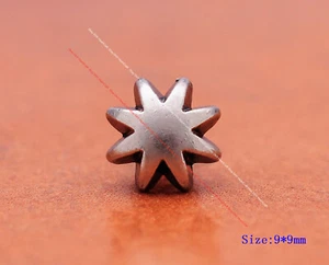 50X Estrella de Plata Flor Bota Remache Fijador Tachuelas Hágalo usted mismo Cinturón Artesanía Concho 9mm - Imagen 1 de 9