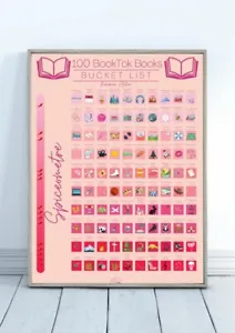 100 Booktok Romance Books -  Scratch Off Bucket List Poster *AS SEEN ON BOOKTOK* - Picture 1 of 2