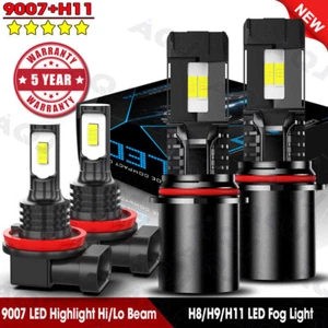 For Nissan Versa Note 2014-2018 LED Headlights 9007 High/Low Beam+H11 Fog Light - Picture 1 of 16